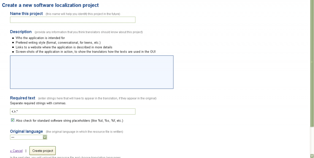 ICanLocalize Documentation | Creating Software Localization Projects